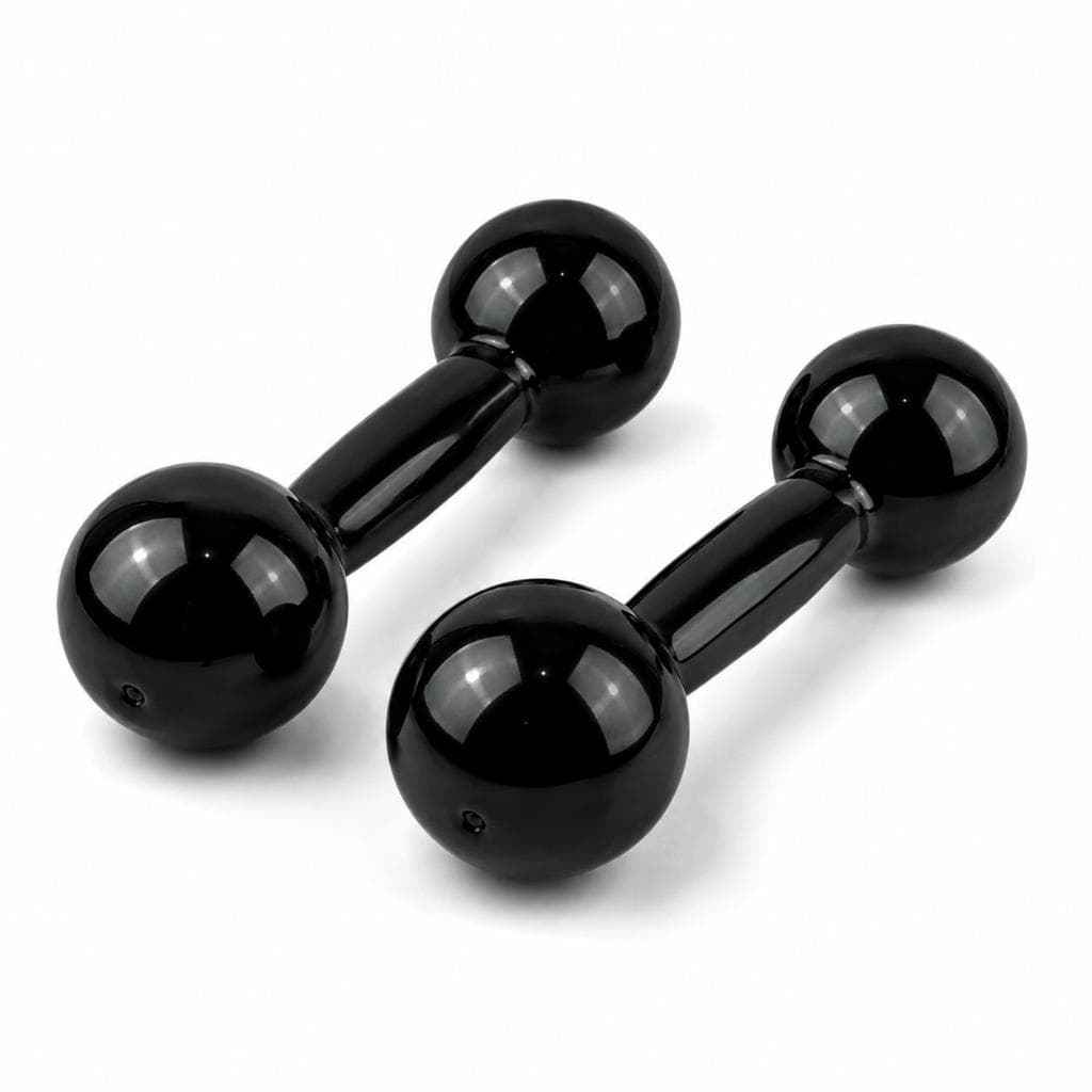 Par de Halteres Bola Emborrachado 3kg Academia Musculação Fitness Treino Funcional Alta Resistência