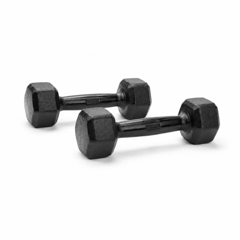 KIT PAR HALTER 1KG SEXTAVADO EMBORRACHADO MUSCULAÇÃO ACADEMIA FITNESS CROSSFIT TREINO FUNCIONAL EXERCÍCIOS