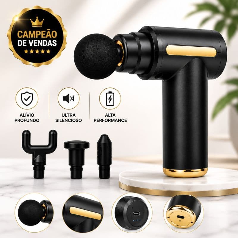 Massageador Elétrico Alta Frequência Pistola Relaxamento Muscular dos Músculos Profissional Portátil