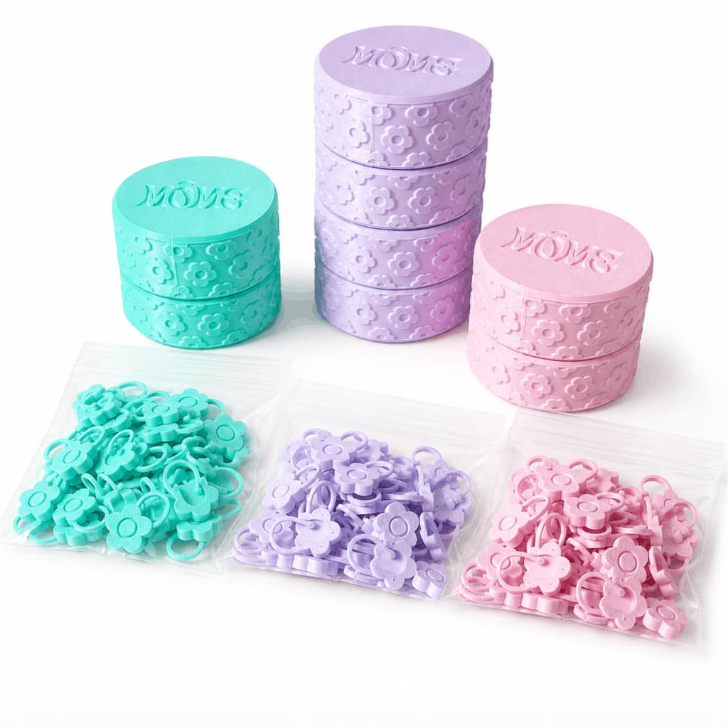 Kit Porta Marcadores Rosqueavel Môme + 20 Marcadores Reforçados Floral | Crochê e Amigurumi