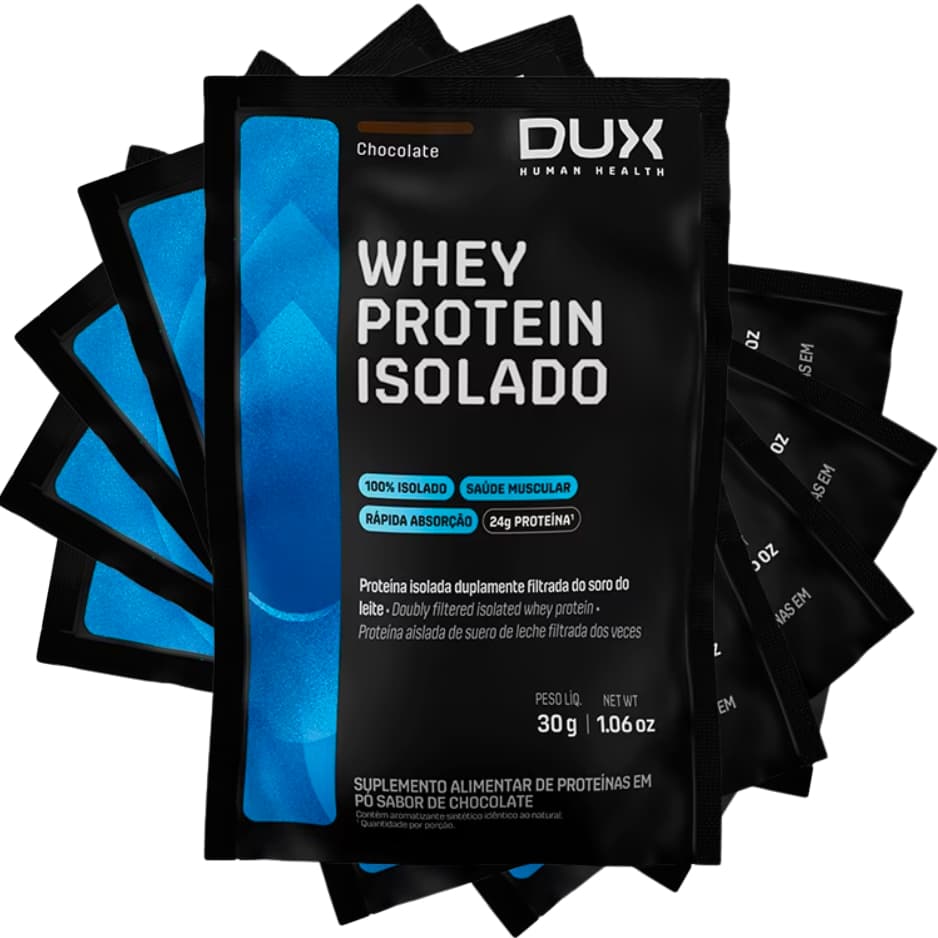 Saches Whey Protein Isolado Sabor Unico Chocolate 5