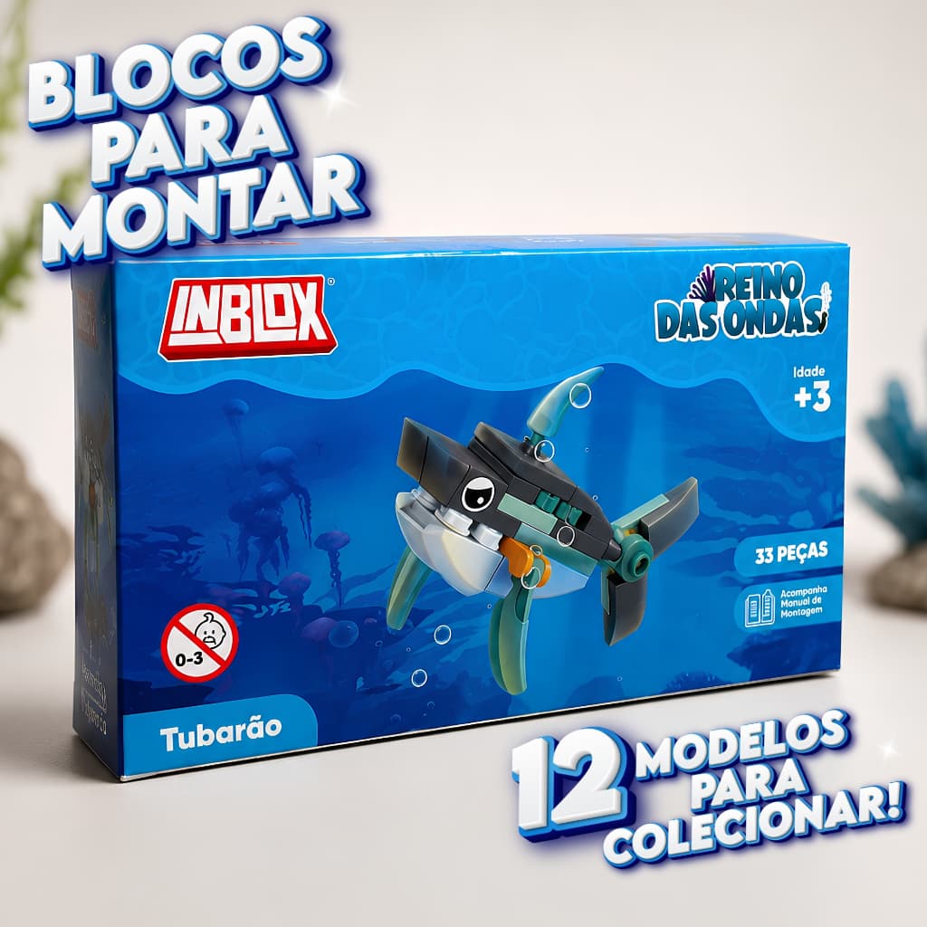 Blocos De Montar Fundo Do Mar Animais Marinhos Brinquedos Educativo Menino Menina Estilo Lego Inblox