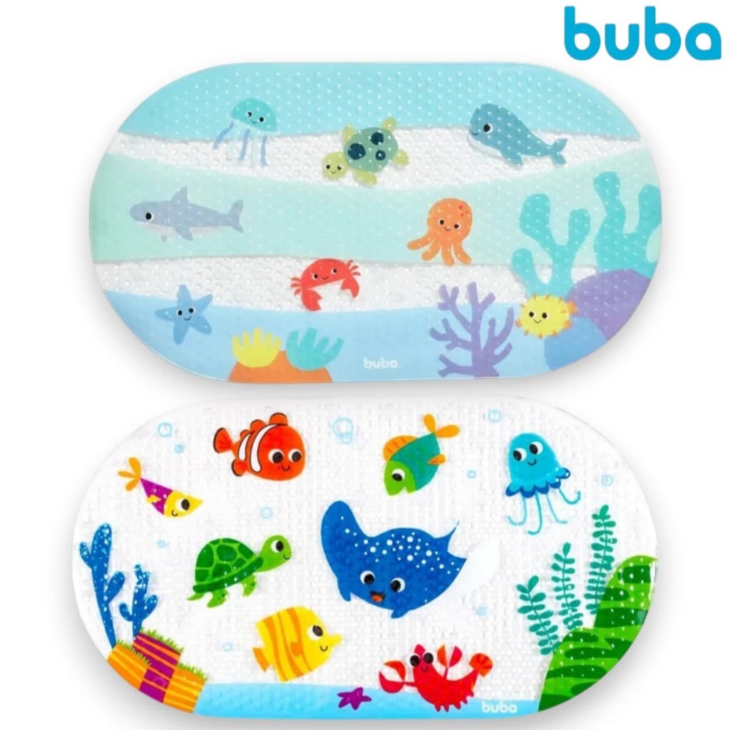 Tapete Antiderrapante de Banho Criança Com Ventosa Buba para banheiro Box Menino Menina Bebe Bichinho
