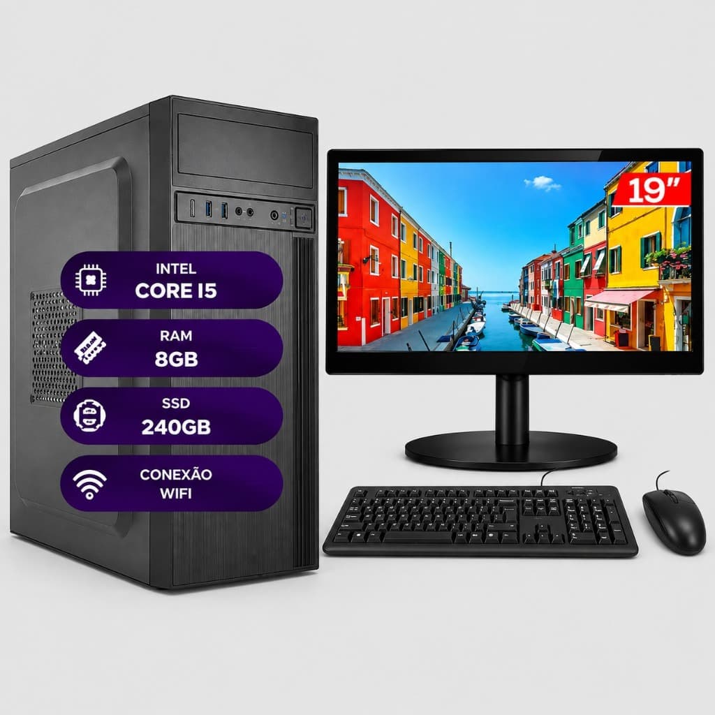 Computador Completo I5 8gb Ssd 240gb Monitor Teclado Mouse