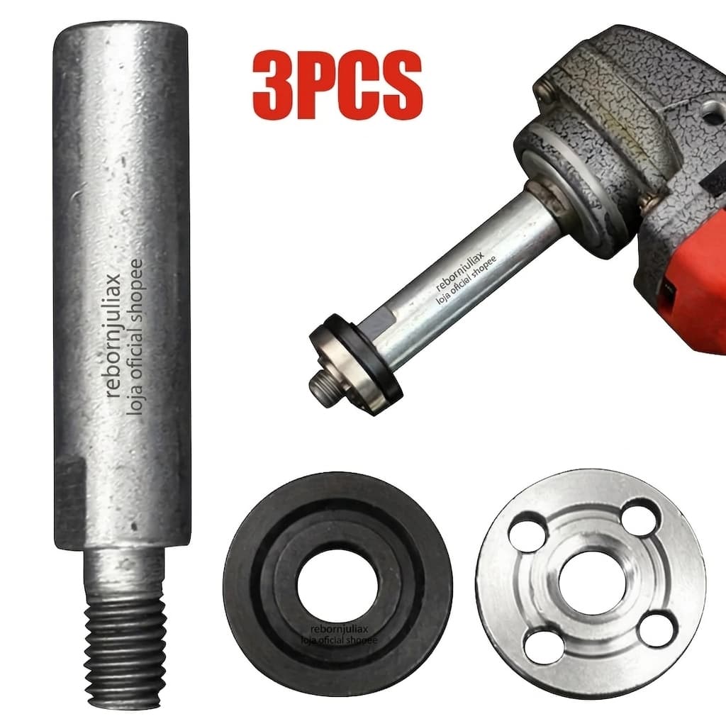 Kit Prolongador M14 + Flange e porca  para lixadeira e esmerilhadeira extensor de disco