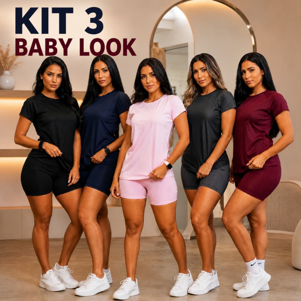 Kit 3 Camiseta Academia Feminina Dry Fit Treino Blusa Caminhada Treino Musculação Fitness Casual