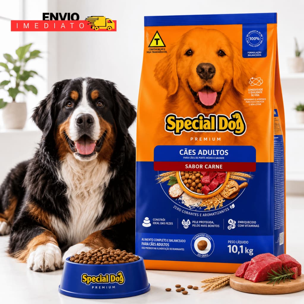 Ração de cachorro 5/10/15/20KG Special Dog Adulto Raça media e grande Sem Corantes - Envio Imediato