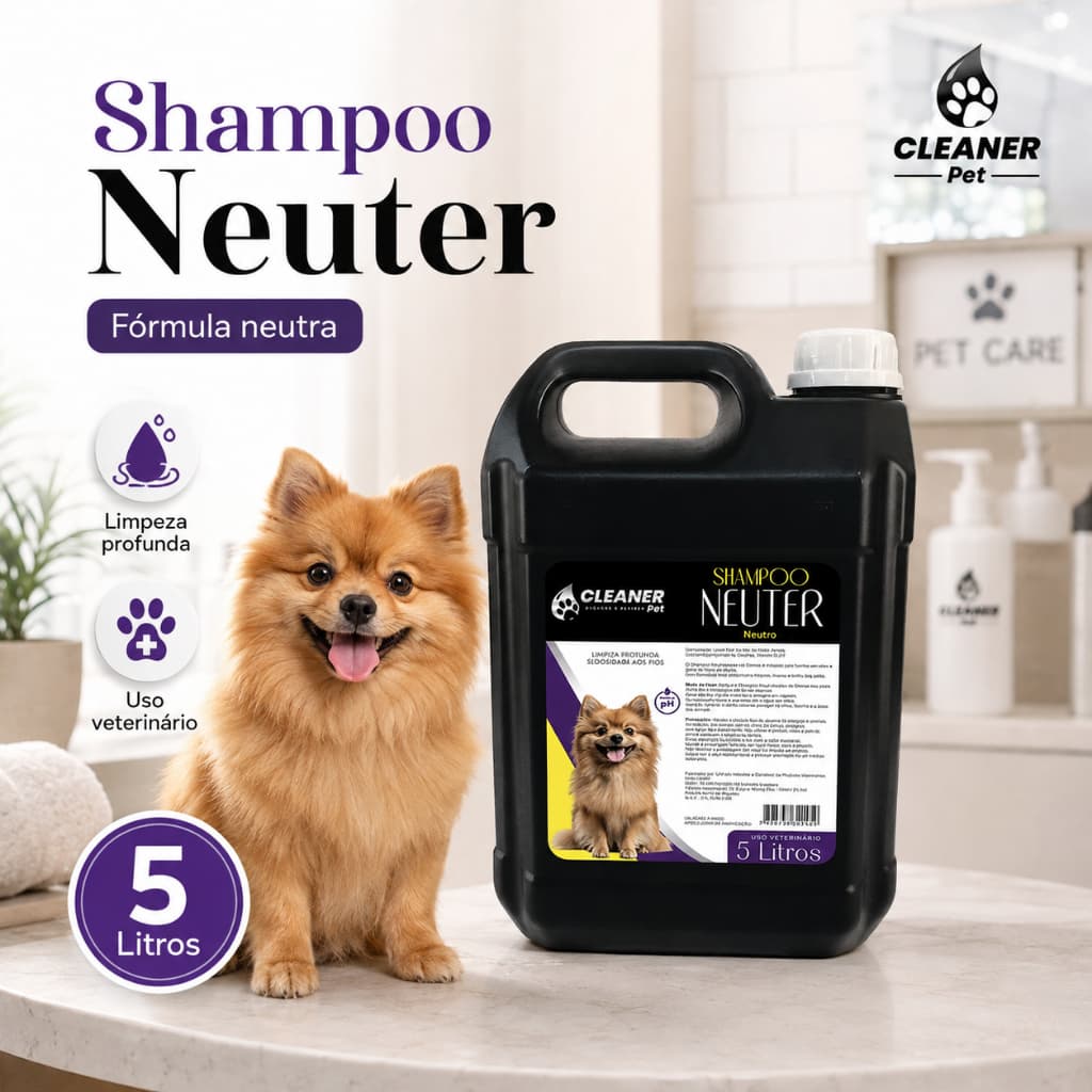 Shampoo Profissional Para Cachorro Shampoo Neutro 5 litros Cleaner Pronto uso