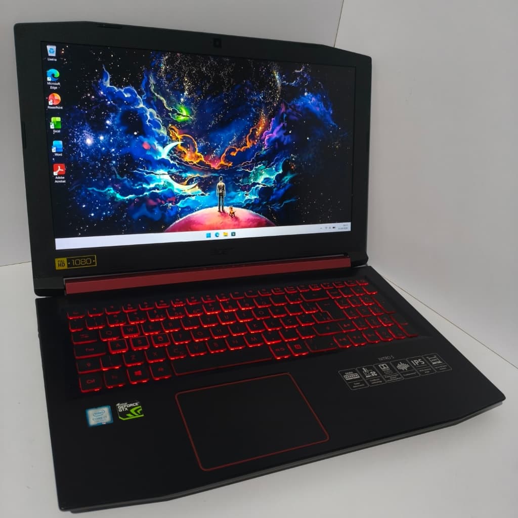Notebook Acer Nitro 5, Core i5 8ª, GTX 1050, 16GB RAM, 256GB + 1TB , 15.6P FHD IPS, Windows 11