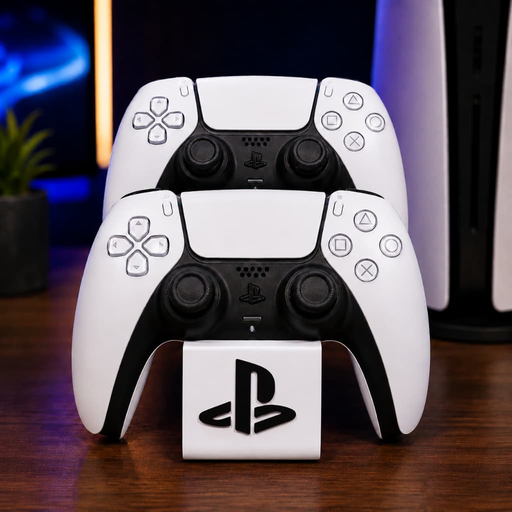 Suporte para 2 Controles PS4 PS5 Xbox Porta Controle Organizador Gamer de Mesa para Videogame Setup e Decoração