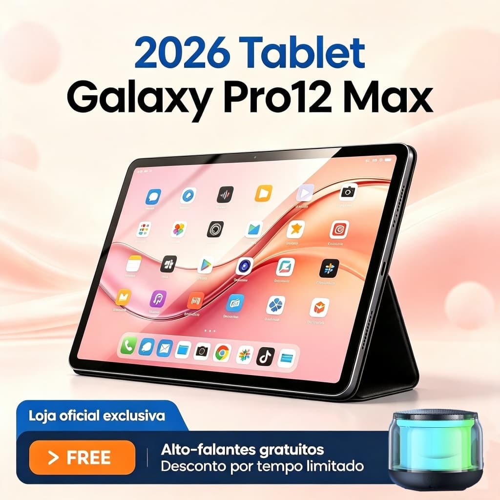[Teclado e mouse grátis] Tablet Galaxy  Pro12 Max, 11,6 polegadas, 16 GB + 512 GB, sistema Android, bateria de 8.800 mAh