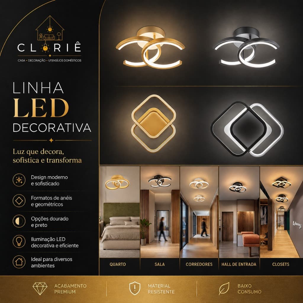 Luminária De Teto Plafon Led Moderna Lustre para Corredor Sala Quarto Cozinha LED Mininalista