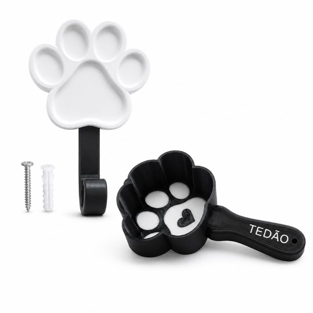 🐾 KIT Gancho Suporte Guia e Coleira + Dosador de Ração Personalizado com Nome do Cachorro DOSADOR DE RAÇÃO PERSONALIZADO