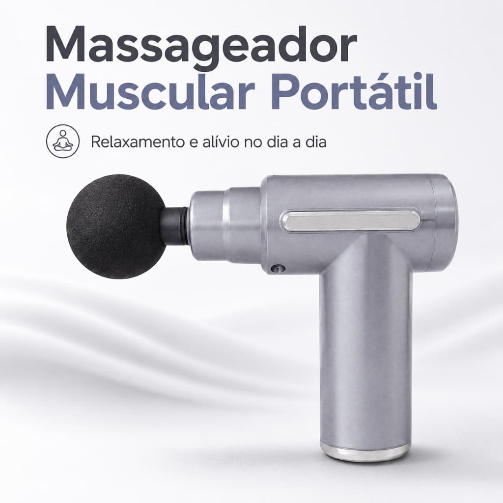 Pistola de Massagem Muscular Elétrica Portátil Massageador Corporal para Relaxamento Pós-Treino