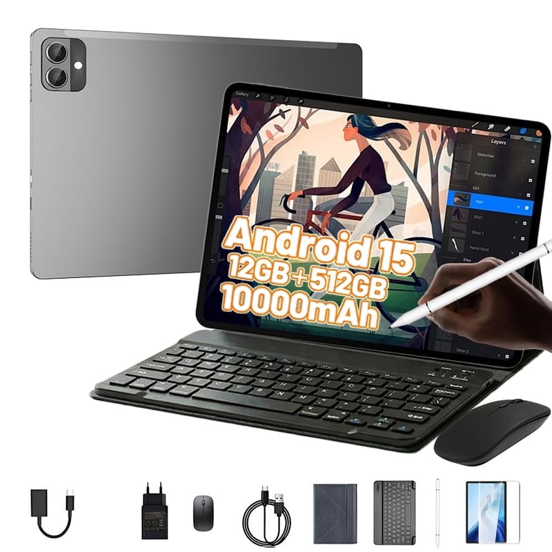 2026 Pad 12 Snapdragon 8 Gen 3  Android 15 12GB RAM 512GB ROM  10.1" Tela  10000mAh  Acessórios Completos
