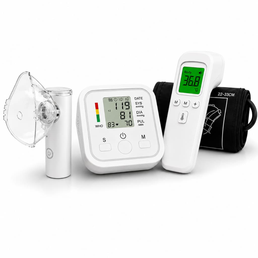 Kit Saúde Premium Pressão Nebulizador Termômetro Digital