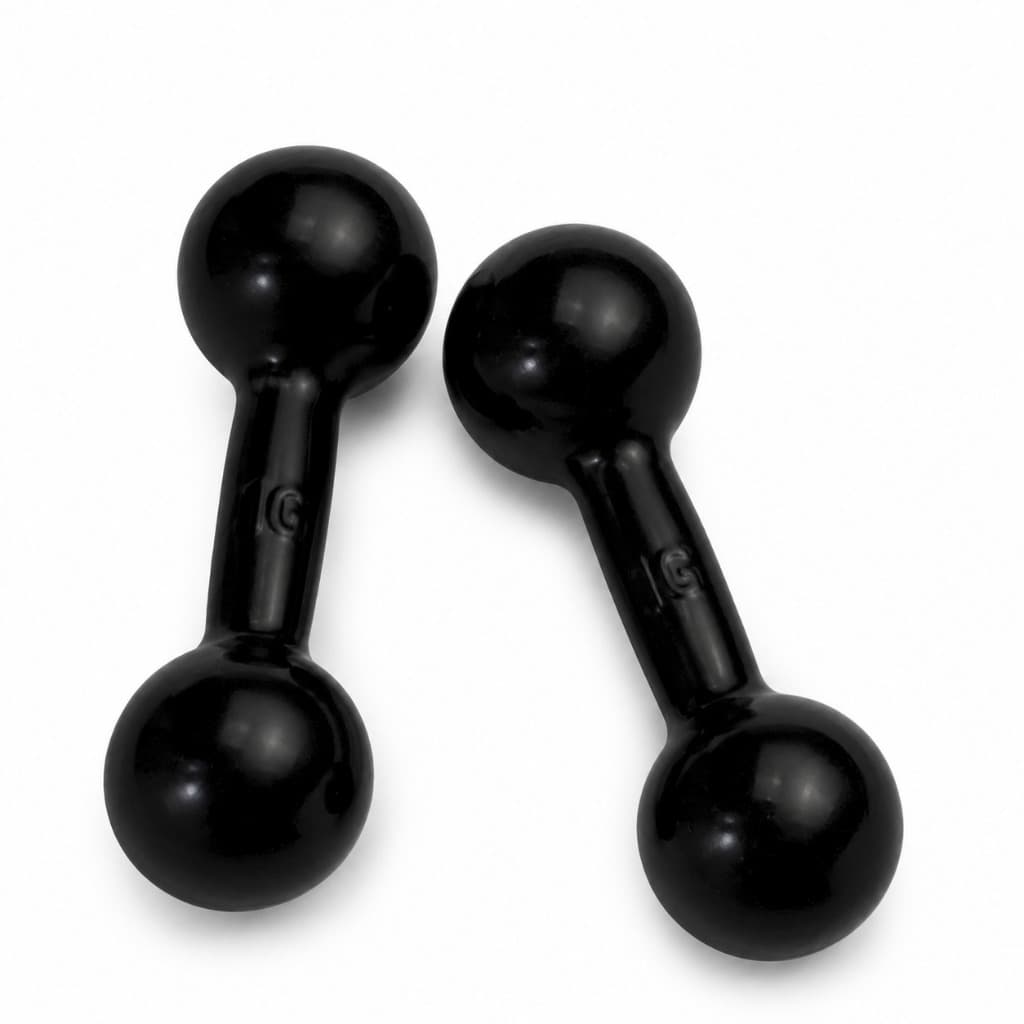Kit 2 Halter 10Kg Emborrachado (Par) Musculação Academia Treino Peso Fitness Exercícios Ferduor Físicos Esporte