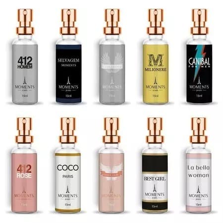 MOMENTS PARIS PERFUME DE BOLSO MASCULINO/ FEMININO 15ml INSPIRAÇÃO DOS IMPORTADOS ALTA FIXAÇÃO