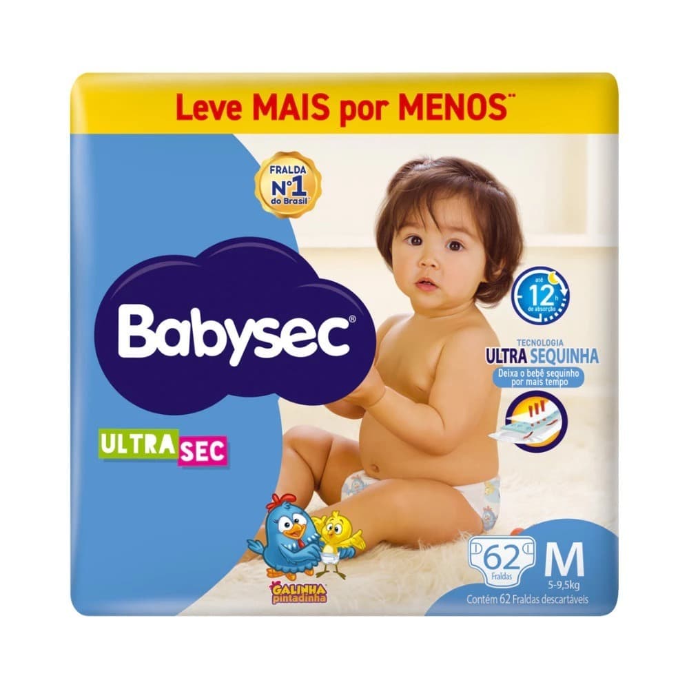 Fralda Descartável Infantil Babysec UltraSec Hiper Pacotão Revenda Barato