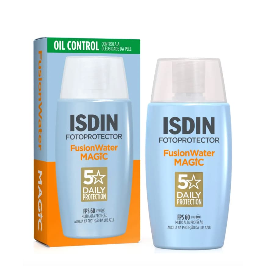 Fotoprotector ISDIN Fusion Water Oil Control FPS 60 - 50ml - Textura Ultraleve Em Fase Aquosa