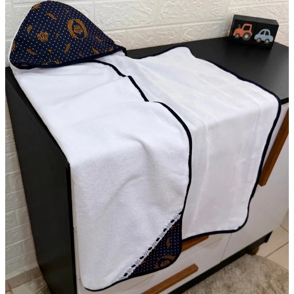 Toalha de Banho Bebê Com Capuz Estampado Forro Fralda 100% Algodão Recém Nascido Super Absorvente Felpuda