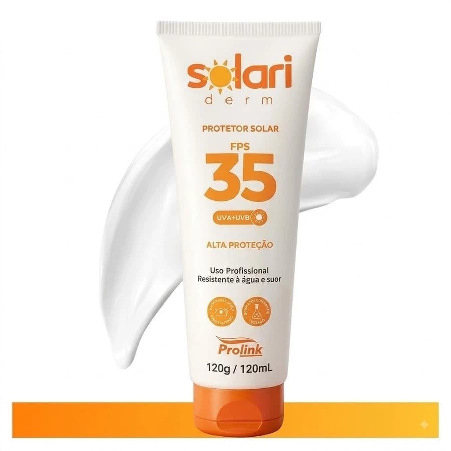 Protetor Solar Solari Dermachem FPS 35 120ml Prolink UVA UVB Resistente à Água e Suor