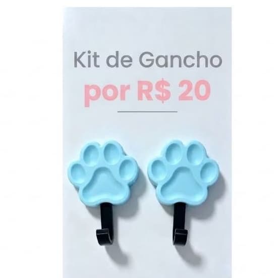 Kit 2 Ganchos para Guia de Pet – Suporte para Coleira e Guia – Organizador de Acessórios Pet
