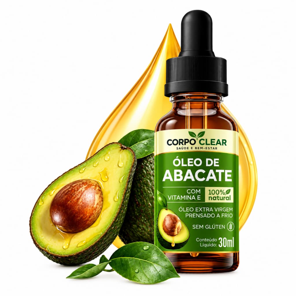 Óleo de Abacate Extra Virgem 30ml – 100% Natural | Prensado a Frio com Vitamina E