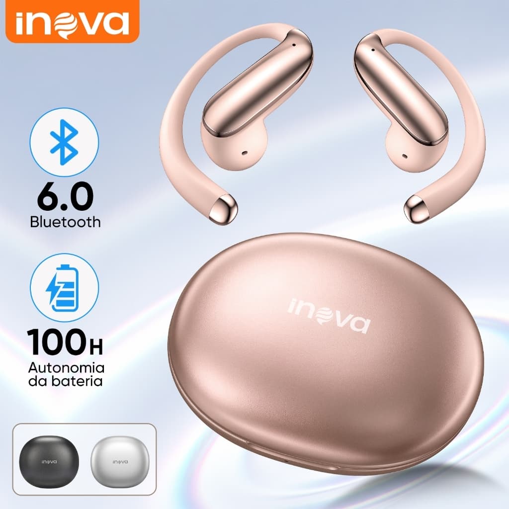 INOVA FONE DE OUVIDO BLUETOOTH OPEN EAR TWS BLUETOOTH 6.0 ATÉ 50H