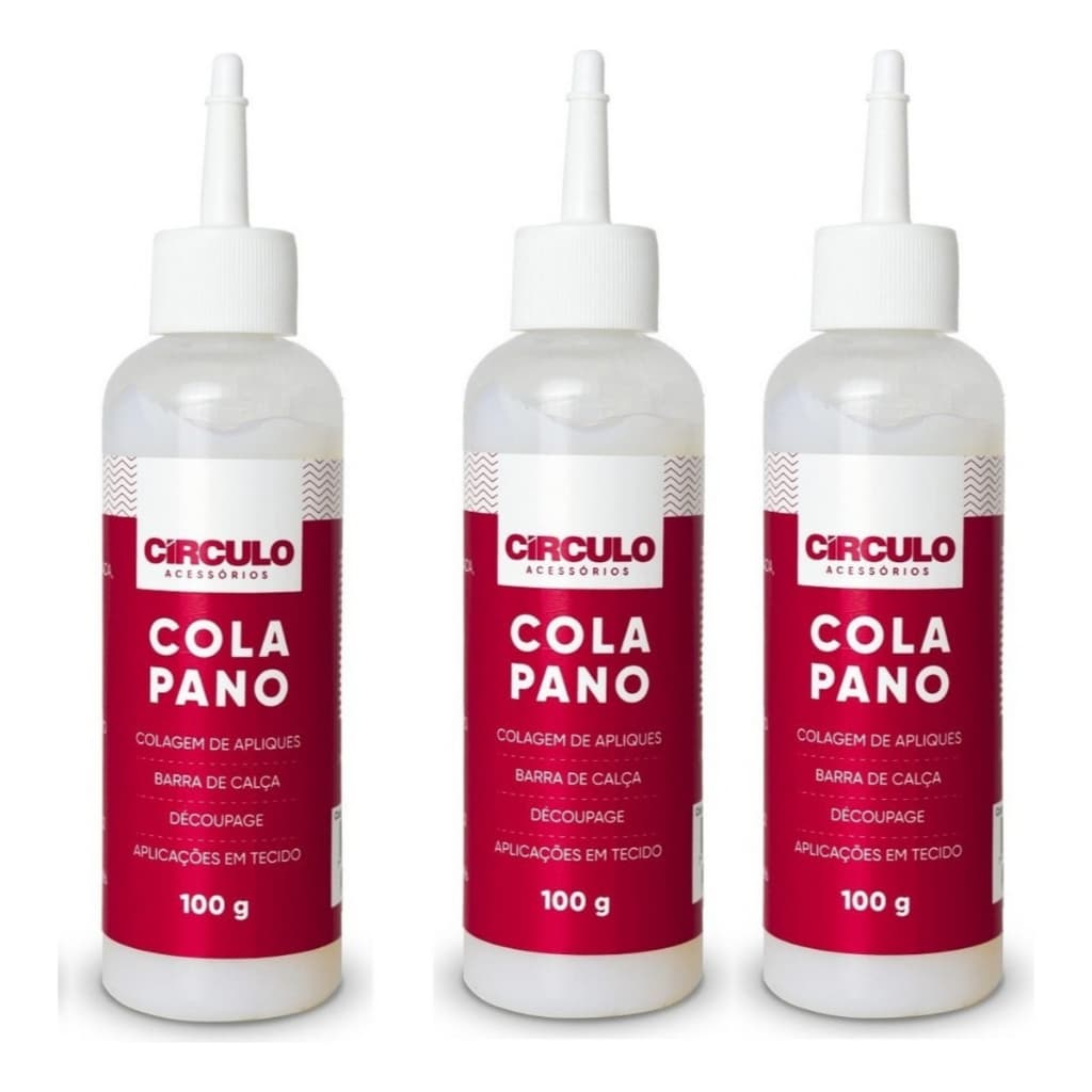 Kit 3 Colas de Pano Tecido Círculo 100g Fixação Resistente Patchwork