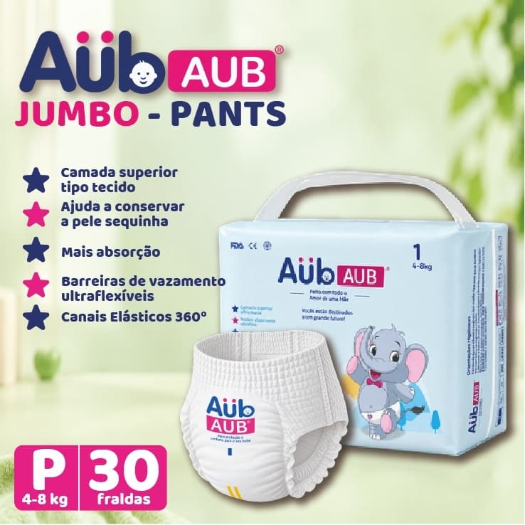 Fralda Descartável AUB Baby - JUMBO - Tipo Shortinho