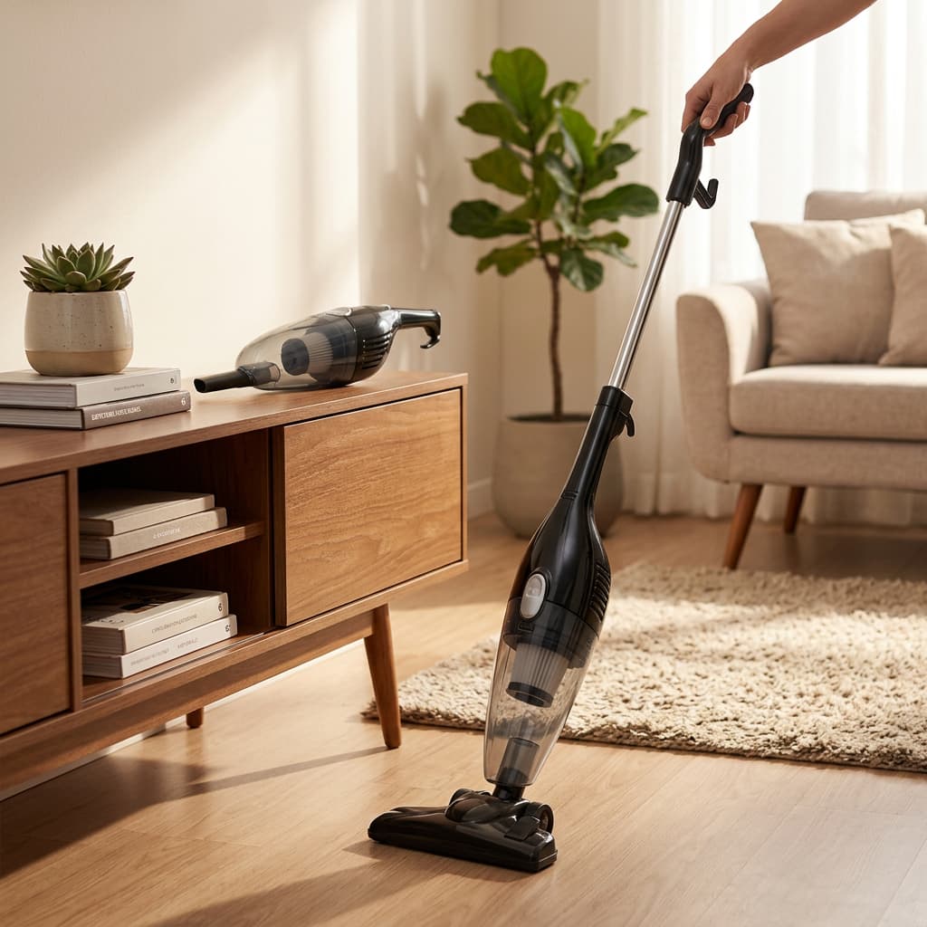 Aspirador Pó Elétrico 2 Em 1 600W 110V 1,2L Portátil Vertical Prático Leve Transparente Limpeza Pó
