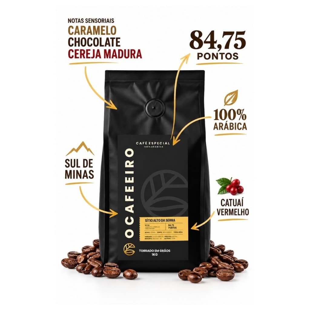 Café Torrado em Grãos O Cafeeiro  84 pontos 1 kg