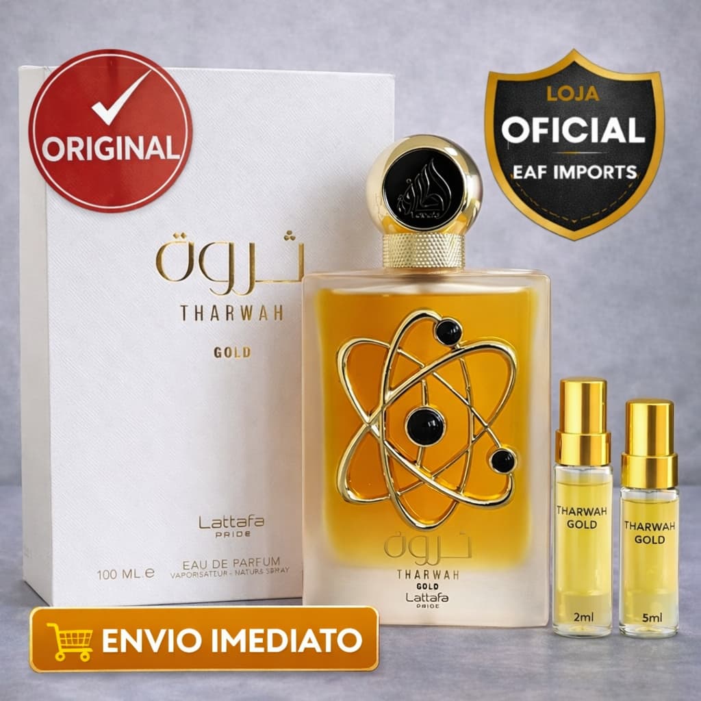 Perfume Tharwah Gold Lattafa Original Feminino Oriental Floral | Importado Árabe Luxo Alta Fixação