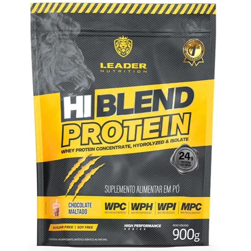 Whey Hi-Blend Protein - Chocolate maltado 900g - Leader Nutrition