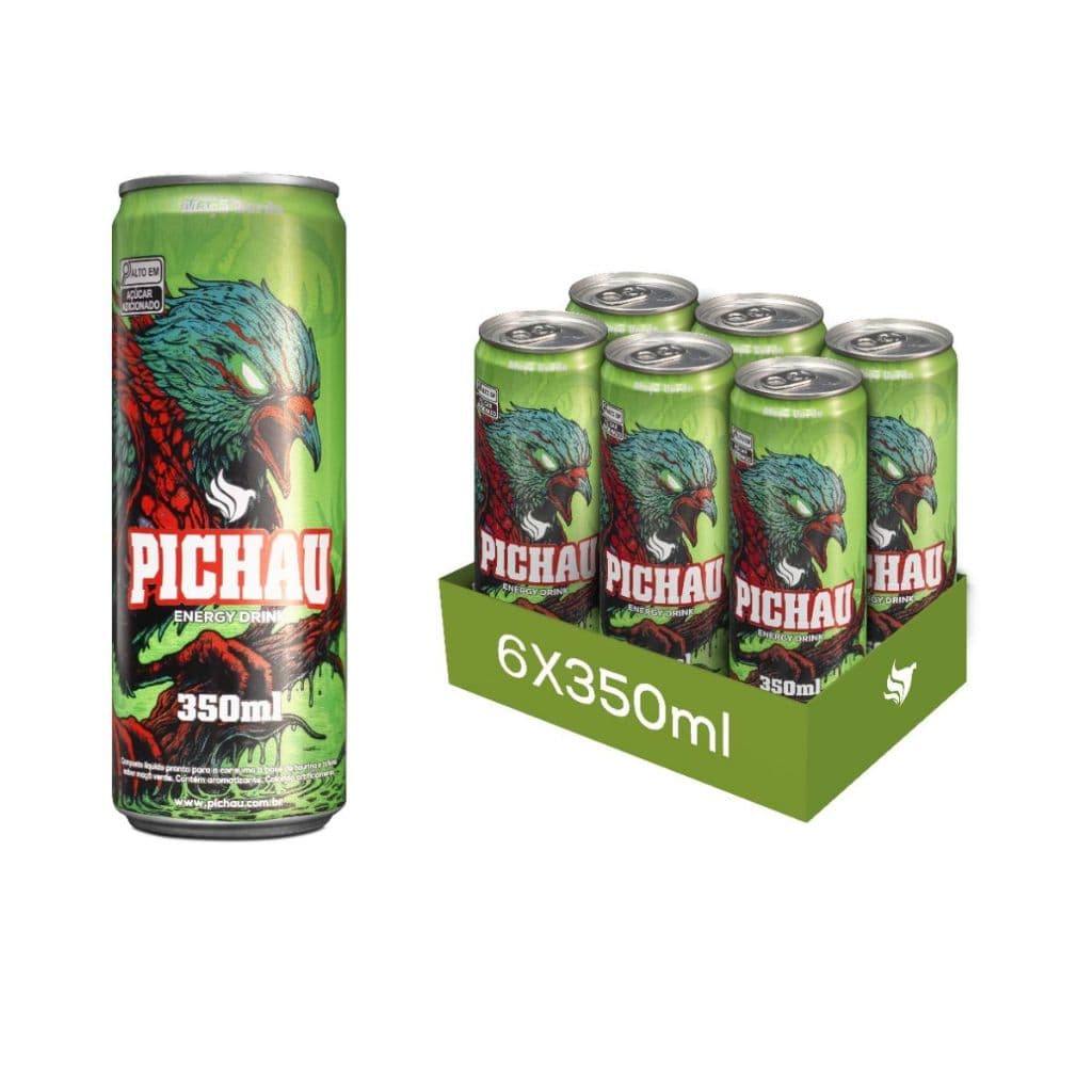 Energetico Pichau Maca Verde, 350ml Kit com 6 Un