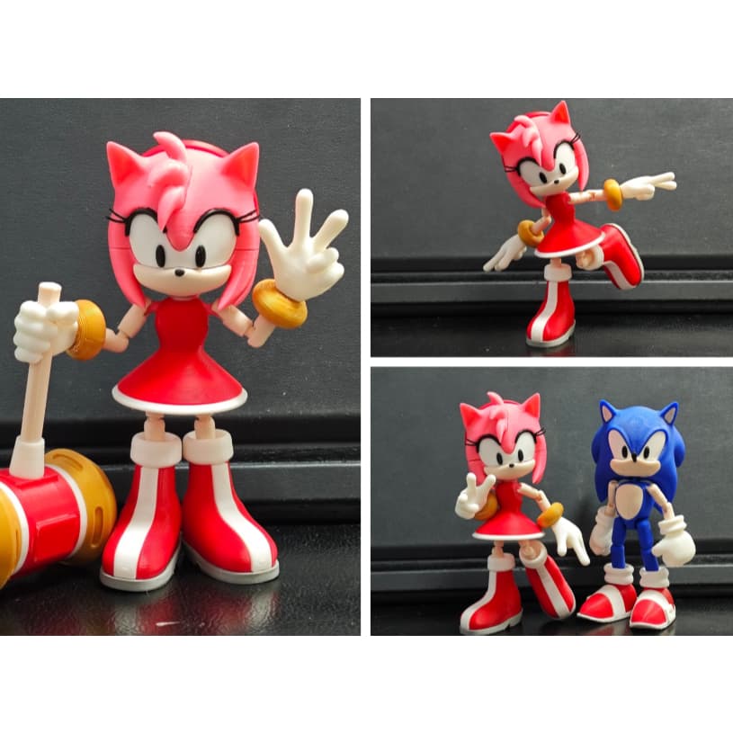 Boneca Amy Rose Sonic Articulada – Figura Interativa em Impressão 3D PLA