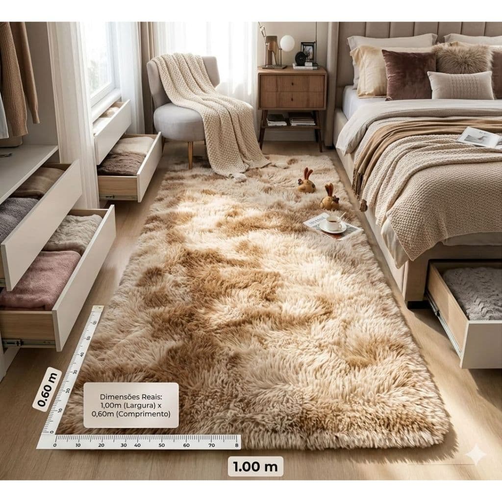 Tapete Peludo Felpudo Passadeira 1x60 Antiderrapante Macio para Quarto Sala Cozinha Decorativo tapete antiderrapante cas