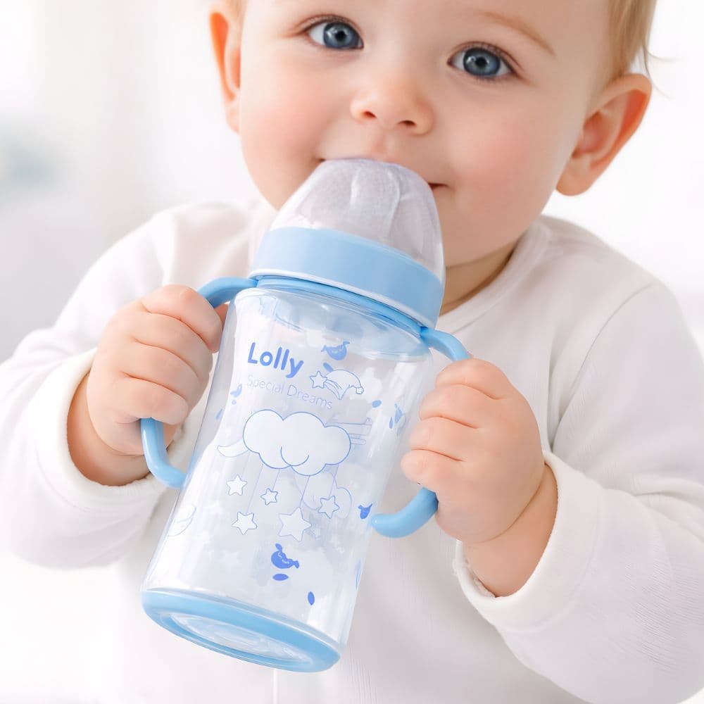 Copo com Alça Big Special Dreams Bebê 350ml Azul Bico Silicone