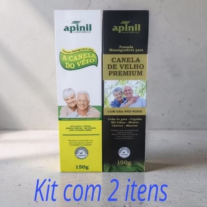 Kit Pomada Massageadora Canela de Véio 150g Canela de Velho Premium 150g Relaxante Muscular 2 Itens