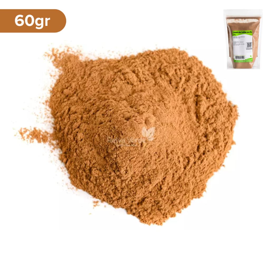 Canela do Ceilão em Pó 60g 100% Pura Cinnamomum Verum Canela Premium Relva Verde