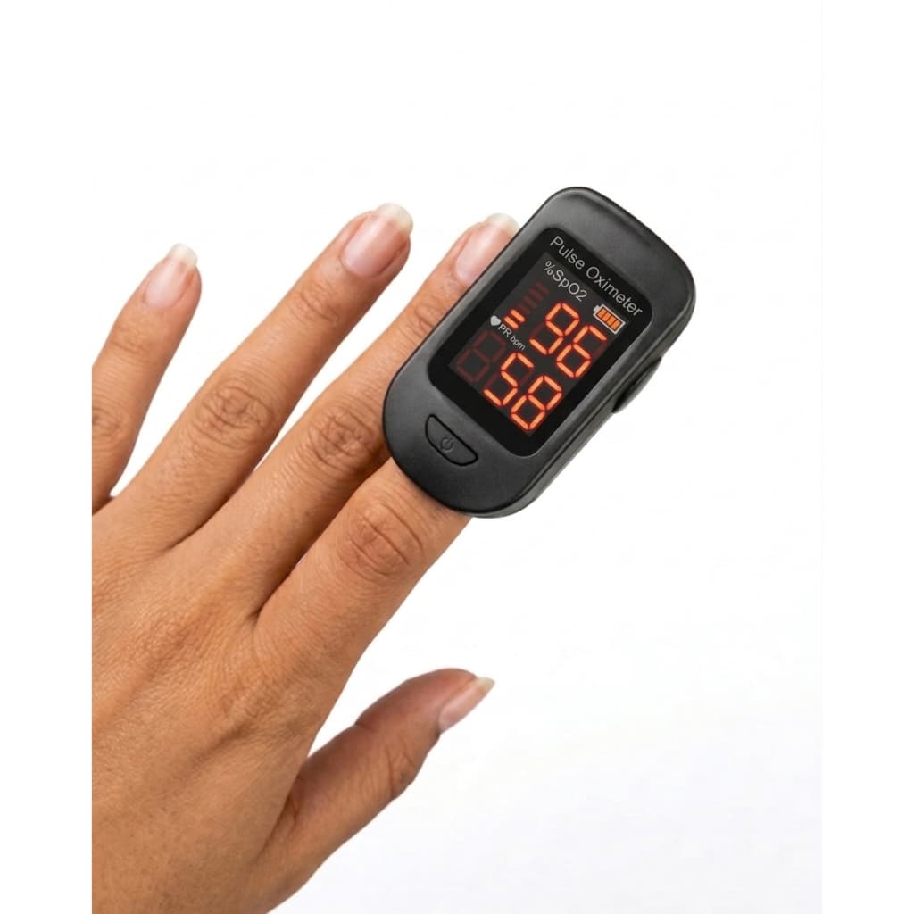 Oxímetro De Pulso Para Dedo Bioland Mediclini Light Adulto Infantil Preto LED