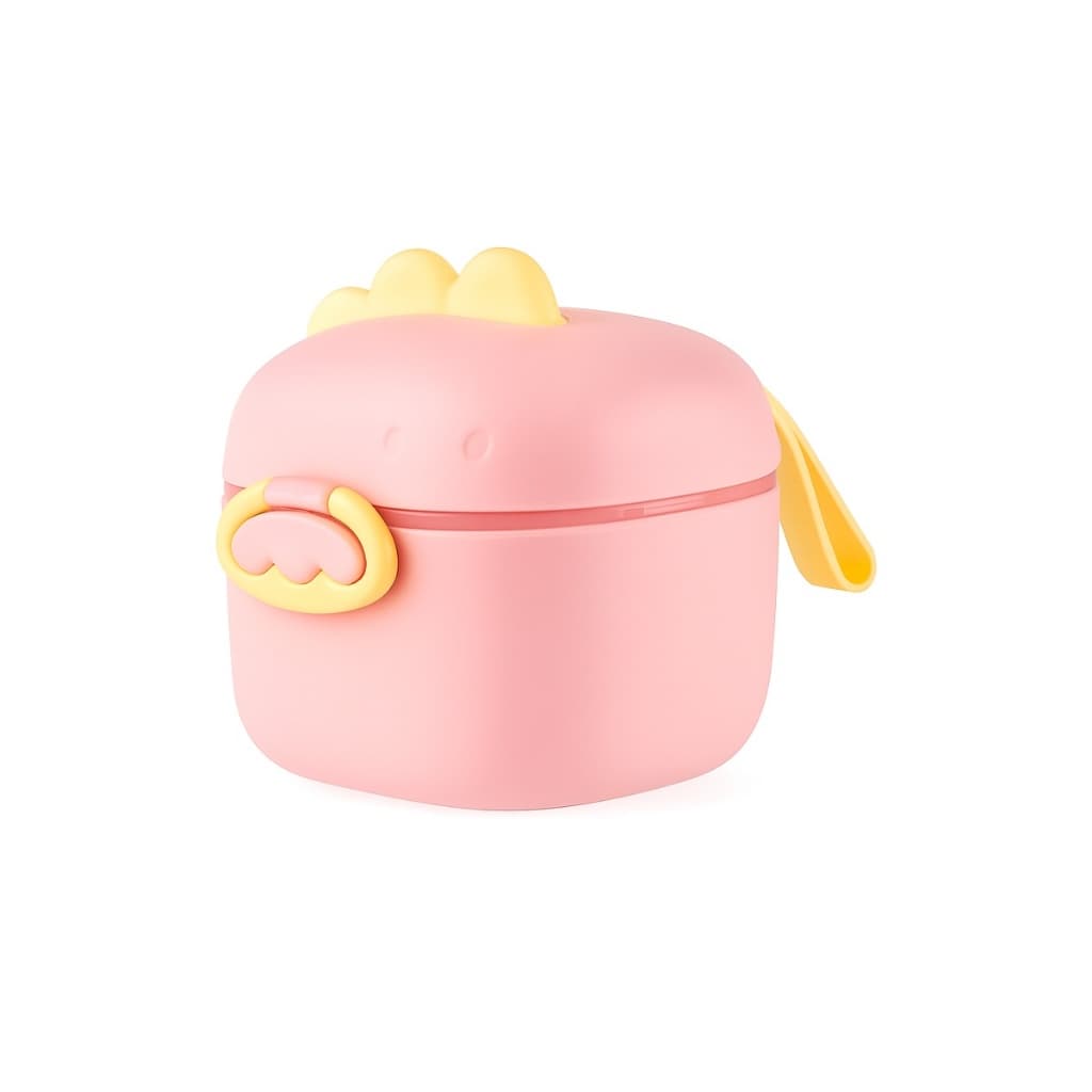 Pote Leite em Pó Infantil Rosa Dosador com Colher Medidora Portátil Armazenamento Bebê