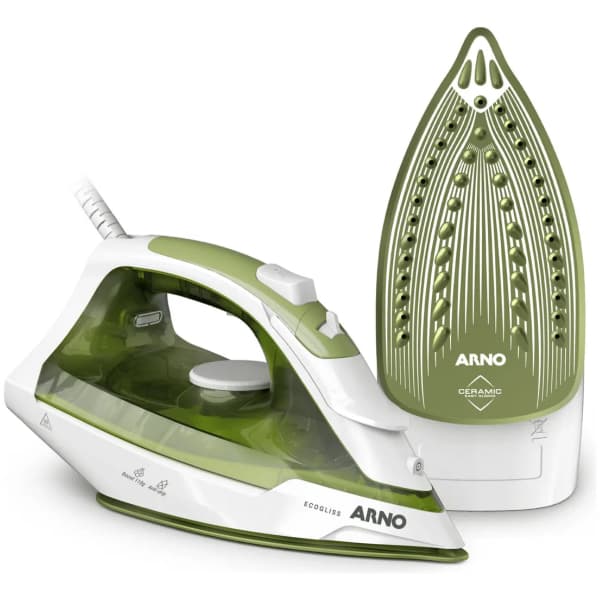Ferro De Passar A Vapor Arno Essentialgliss 1200W 127V Base Antiaderente Vapor Vertical Spray Antigotejamento Leve Econô