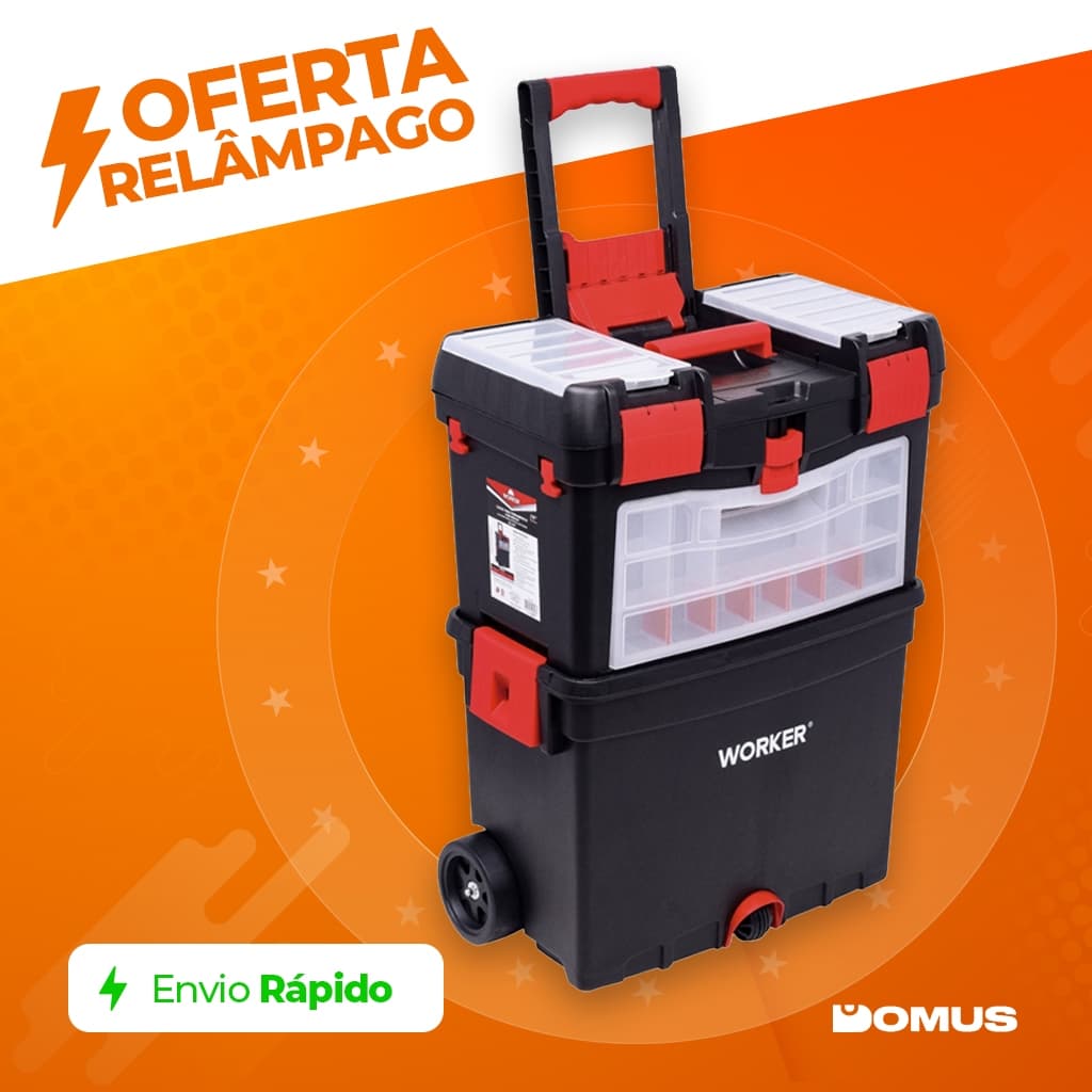 Caixa de Ferramentas Worker 24,5" com Rodas Polipropileno