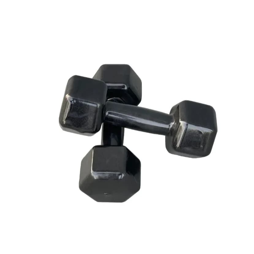 Par de Halter Sextavado Emborrachado 3kg Academia Musculação Fitness