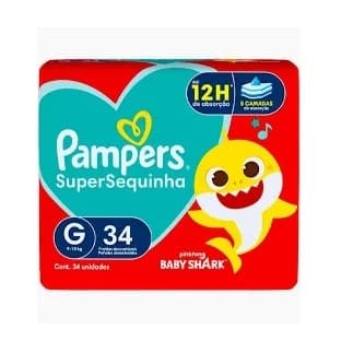 Kit de fraldas Pampers Supersequinha - 2 pacotes G - 68 fraldas