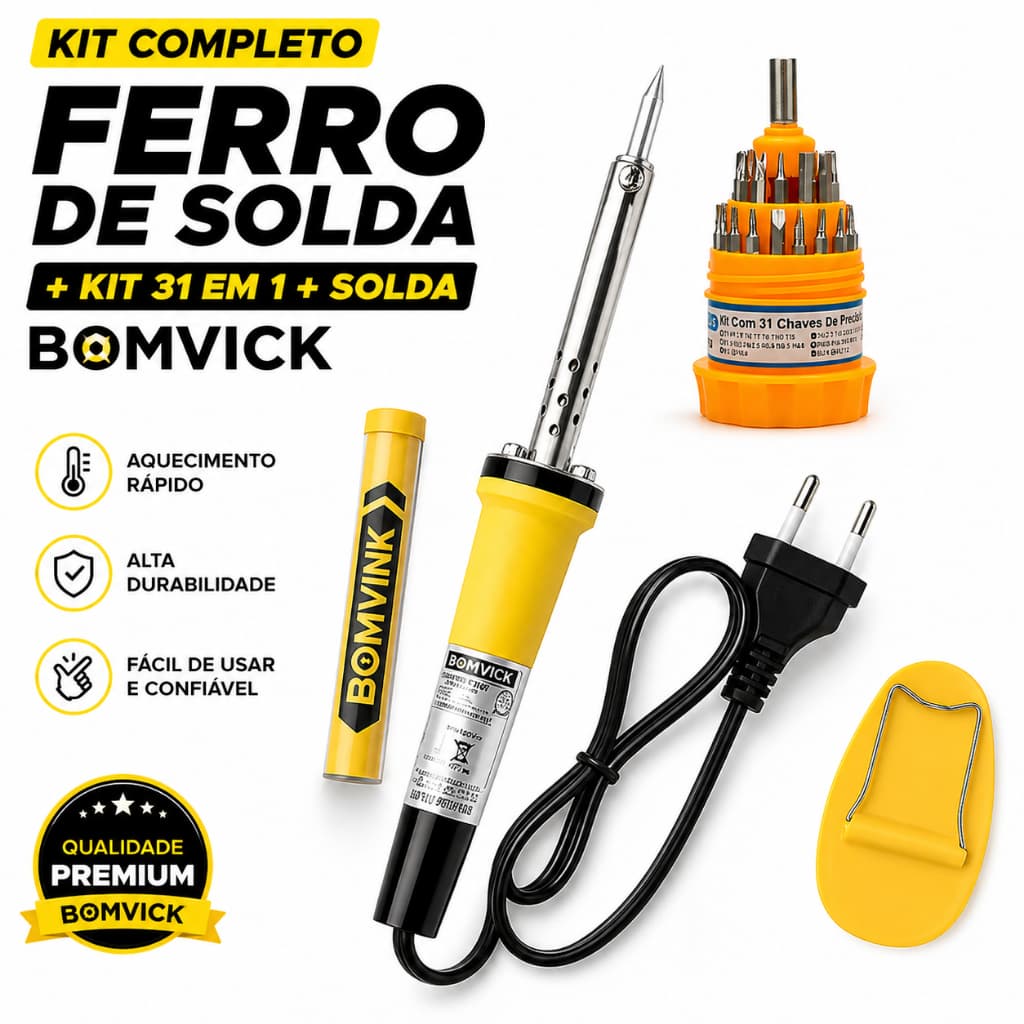 Ferro de solda com solda e kit de chave 31 in 1 completo