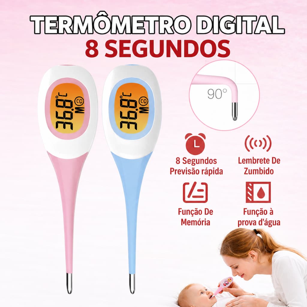 TERMÔMETRO DIGITAL FEBRE TEMPERATURA BÁSICO BEBE INDICADOR LEITURA RÁPIDO TERMOMETRO INFANTIL 8S
