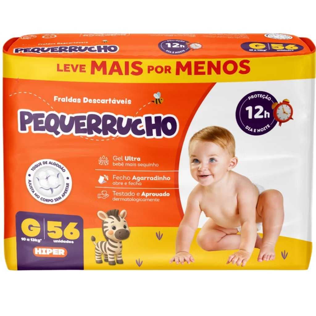 Fraldas Piquerrucho Extra Absorção 12 Horas de Proteçao Dia e Noite leve mais por menos
